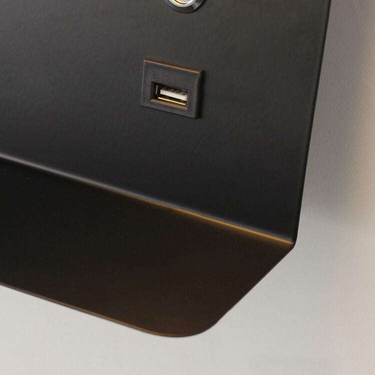 Contemporary Black Iron Square LED Wall Sconce Lamp for Bedroom & Hallway