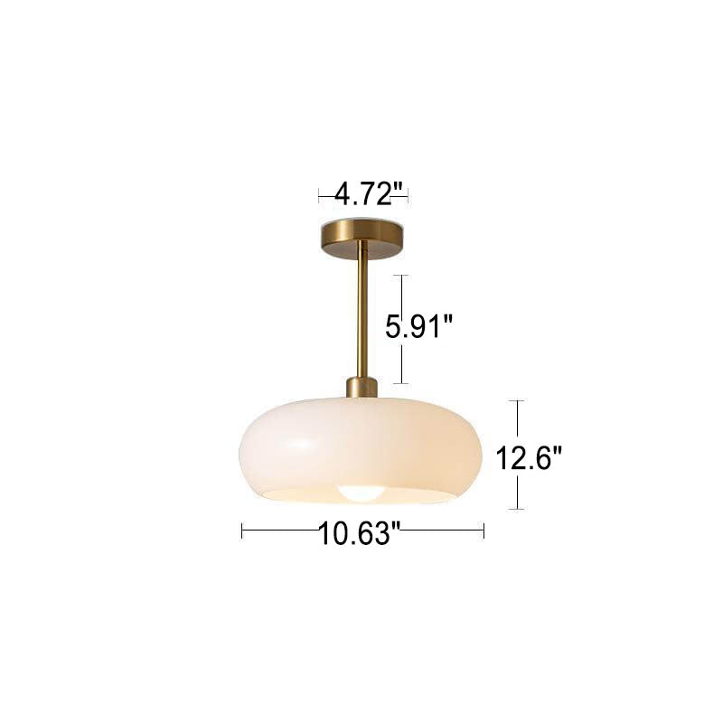 Chic Retro Round Copper Pendant Light in Solid Color for Dining Room