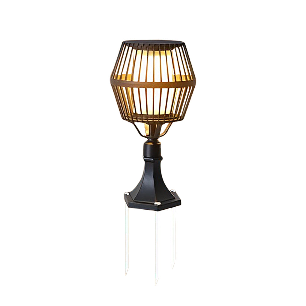 Contemporary Matte Black Solar Lanterns for Outdoor Patio or Garden
