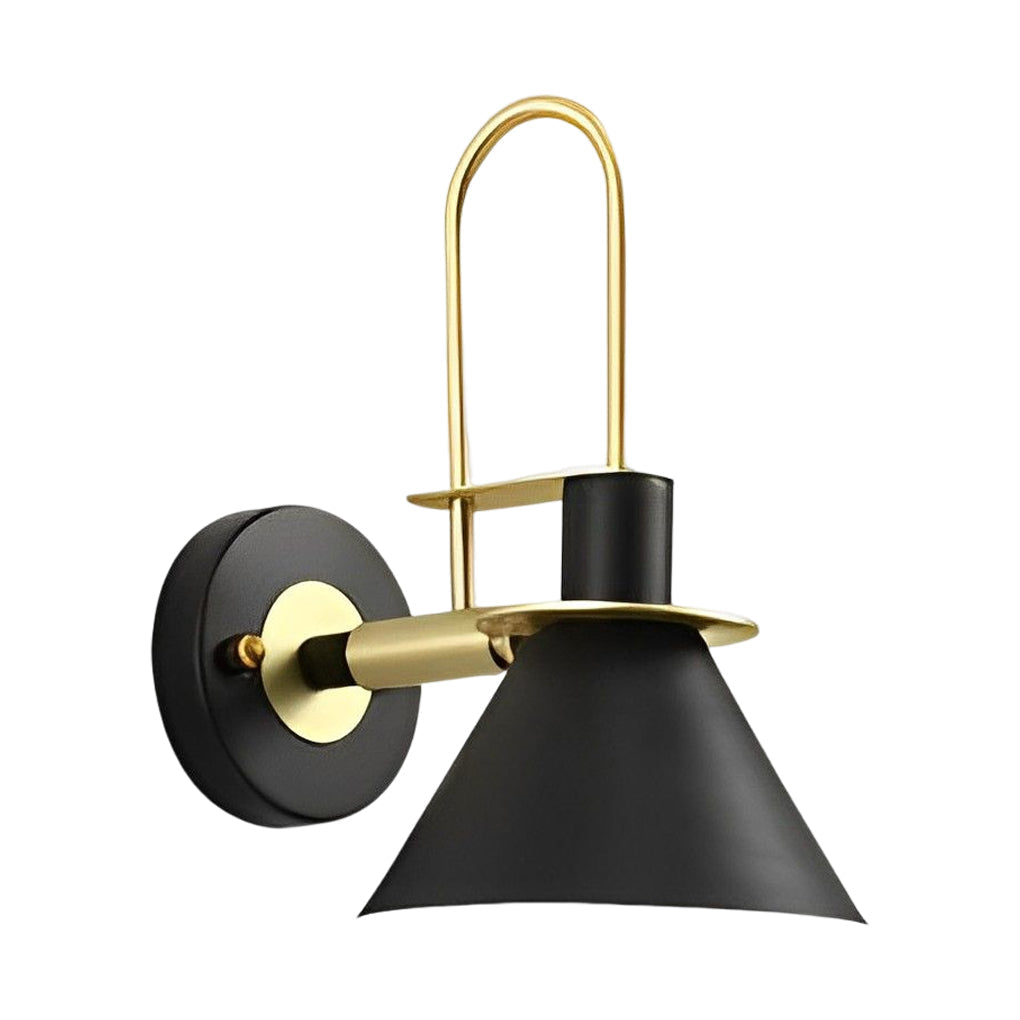 Modern Black Iron Horn-Shaped Wall Sconce for Living Room Decor