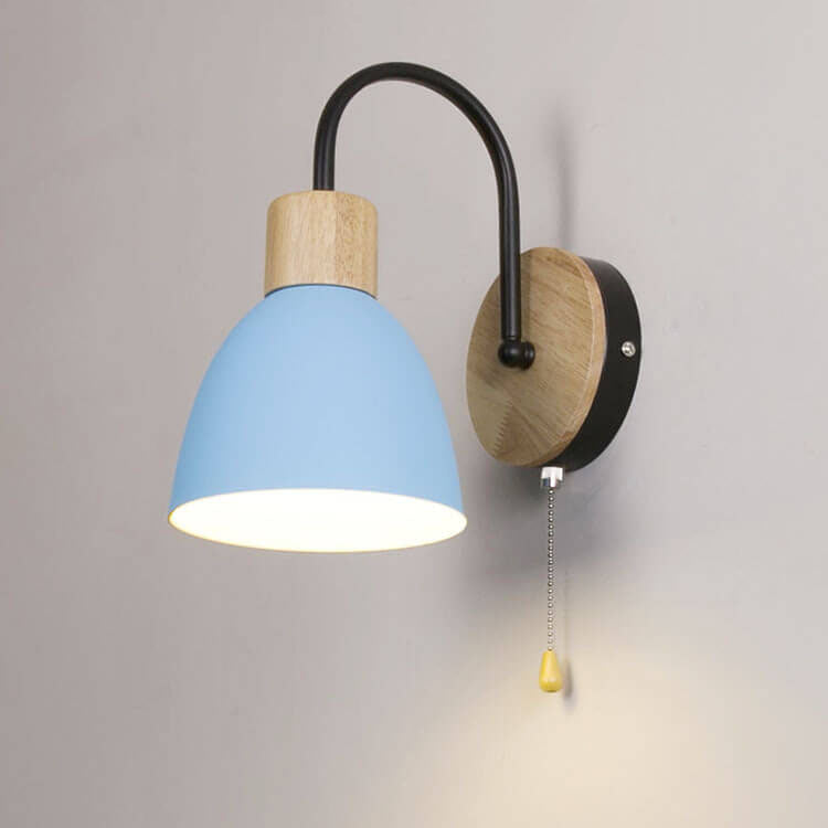 Elegant Nordic Style 1-Light Wall Sconce with Zipper Switch for Bedroom