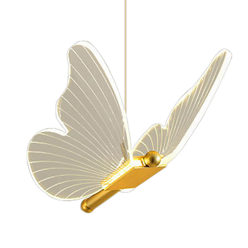 Sleek Clear Acrylic Butterfly LED Pendant Light for Modern Home Decor