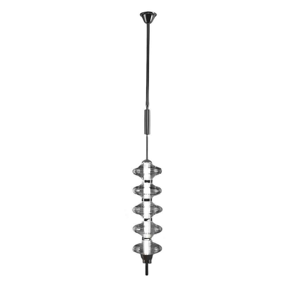 Minimalist Glass and Metal LED Gourd Chandelier for Dining Room Elegance
