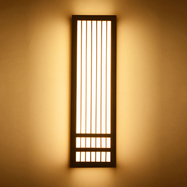 Contemporary White Wood and Acrylic Rectangular LED Wall Sconce for Living Room