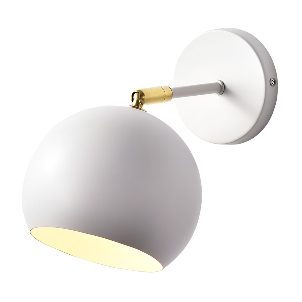 Adjustable White Hemispherical Nordic Wall Sconce Lamp for Modern Interiors