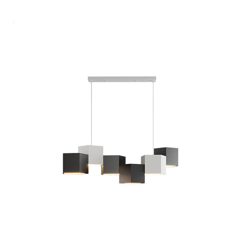 Stylish Multi-Color Geometric Iron LED Macaron Chandelier for Living Room