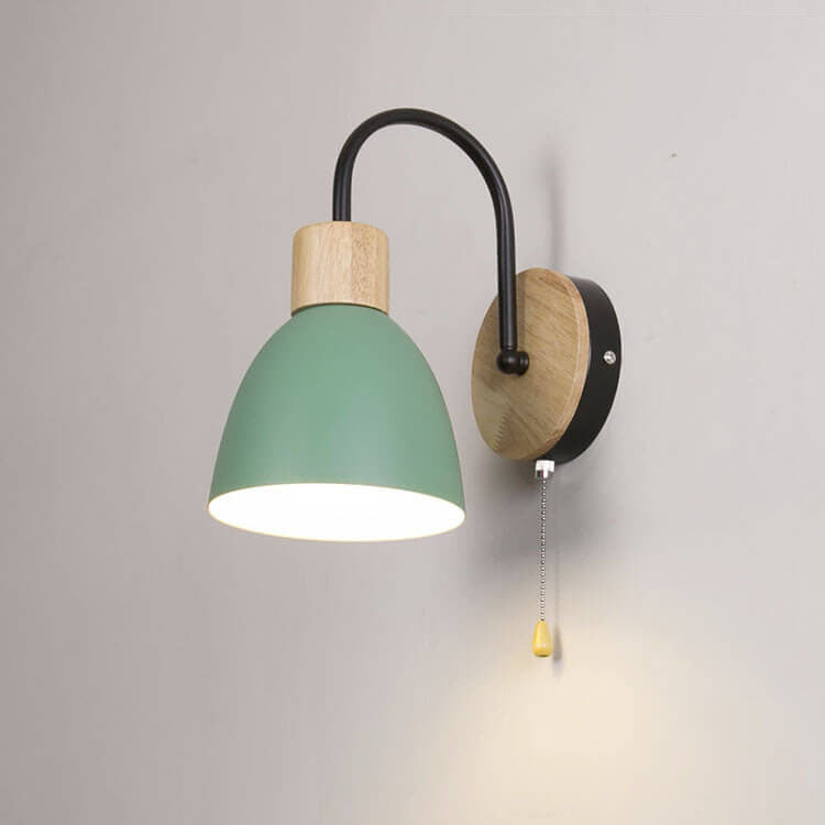 Elegant Nordic Style 1-Light Wall Sconce with Zipper Switch for Bedroom
