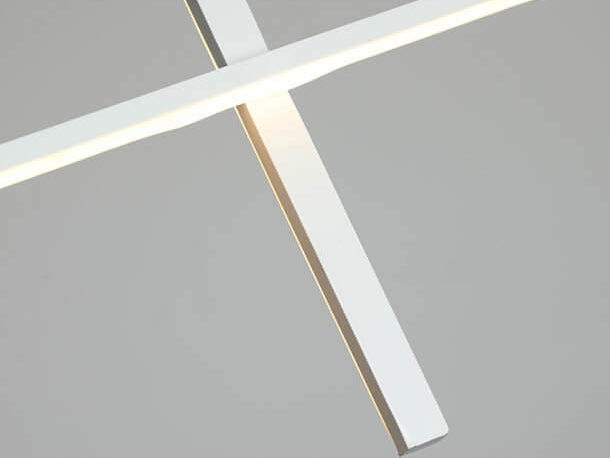 Sleek Silver Minimalist Long Line LED Chandelier for Dining Room
