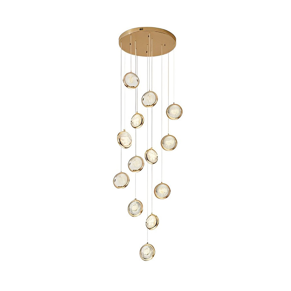 Adjustable Modern Crystal Cluster Chandelier for Luxury Staircase Lighting