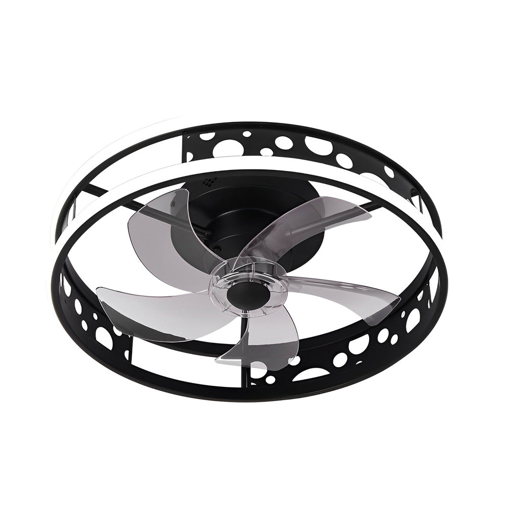 Nordic Bladeless Ceiling Fan with Remote - Round Three-Step Dimming, White