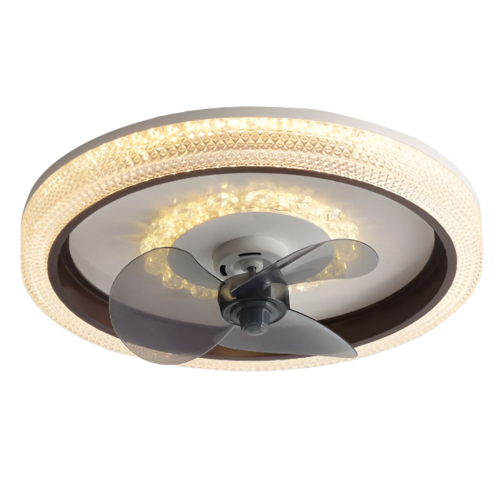 Muted Round 360° Rotatable LED Ceiling Fan Light for Modern Spaces