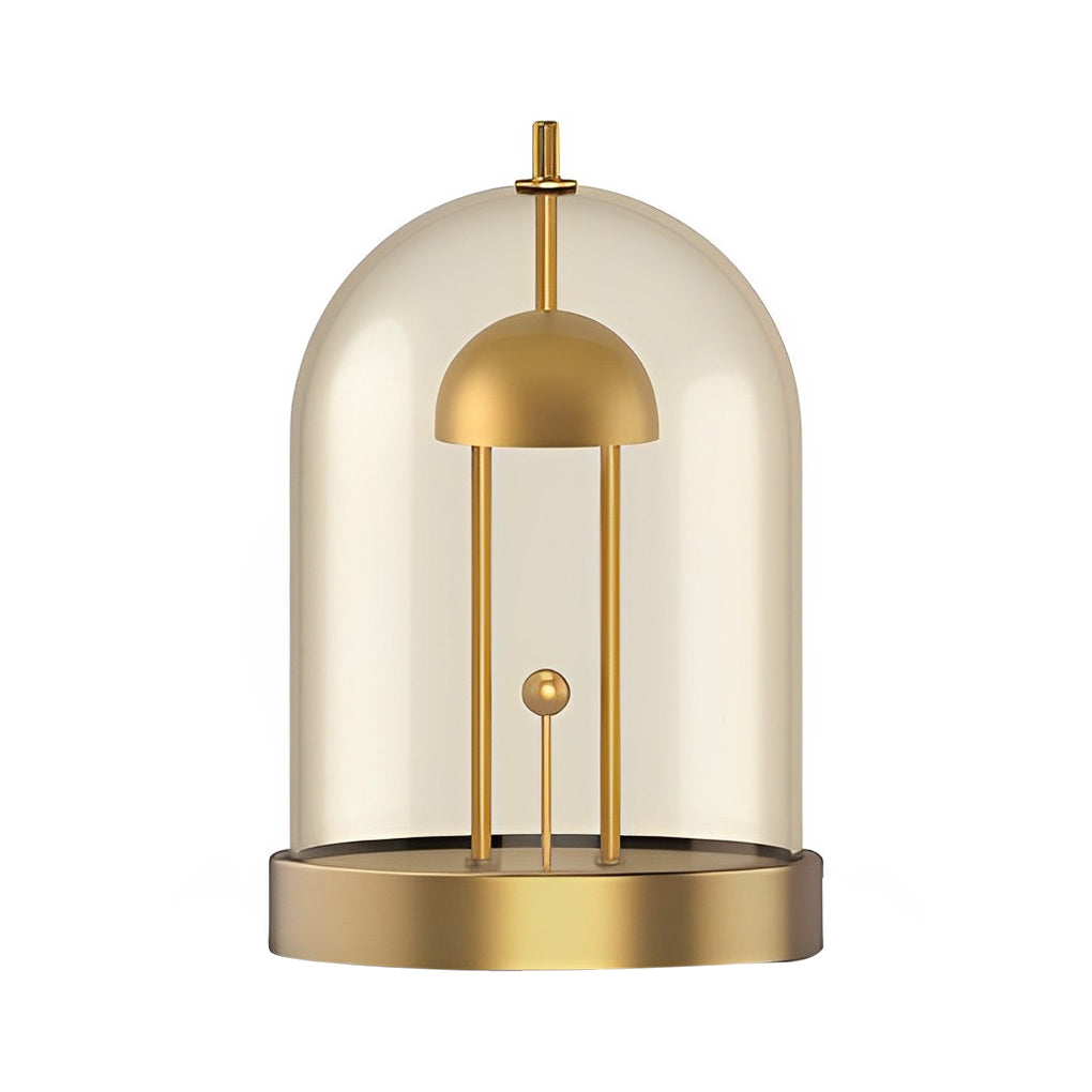 Modern Smoky Glass Dome Ambient Lamp for Living Room or Bedroom Decor