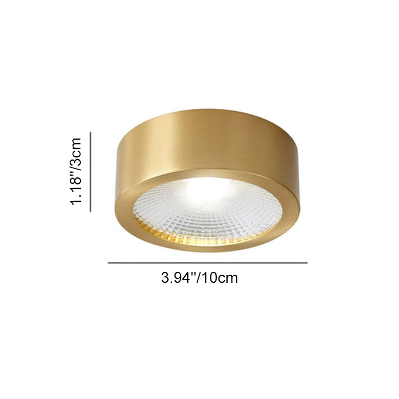 Contemporary Ultra-Thin Copper LED Flush Mount Light for Hallway Decor