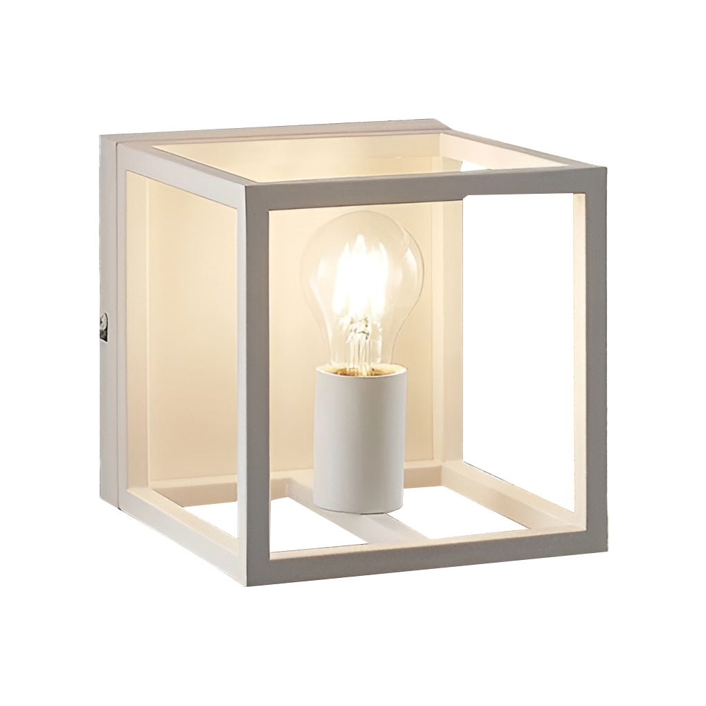 Modern Square Frame Black Wall Sconce - Stylish Lighting for Hallway