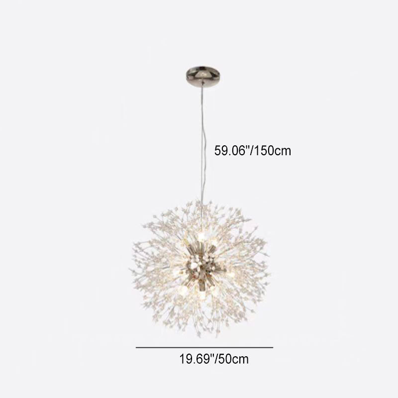 Scandinavian Style Dandelion Crystal Chandelier for Bedroom Lighting