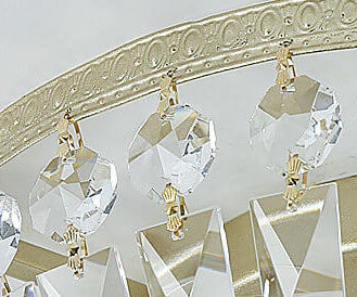 Antique Round Crystal Flush Mount Ceiling Light for Elegant Living Rooms