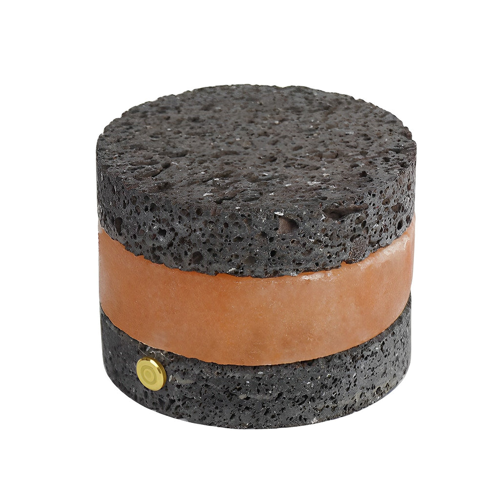 Rustic Volcanic Brick Mini Cordless Table Lamp for Bedroom or Office