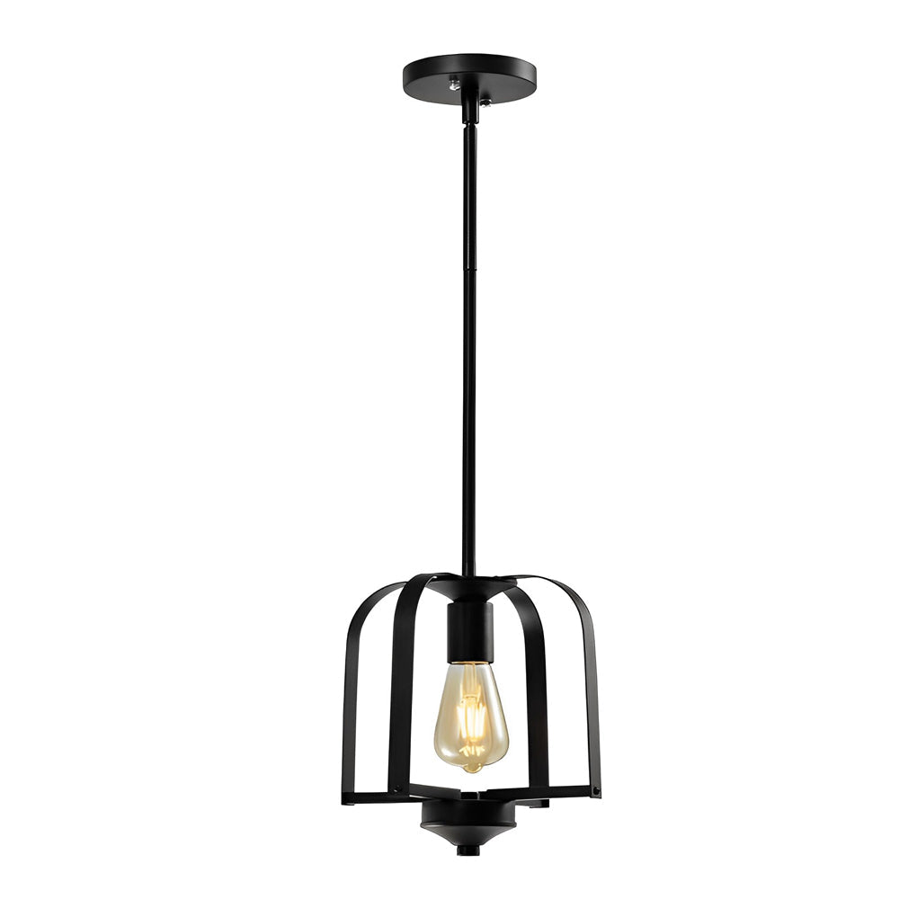 Rustic Iron Cage Chandelier Light Fixture for Country-Style Home Decor