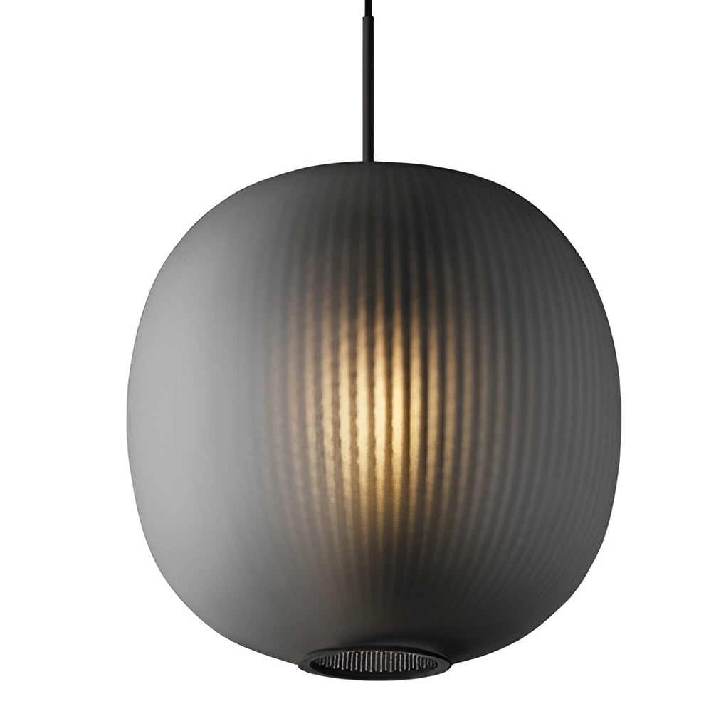 Modern Clear Glass Round Lantern LED Pendant Light for Living Room