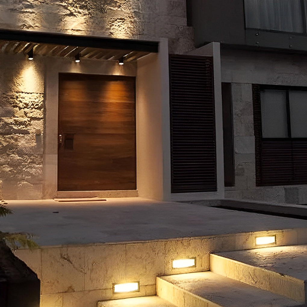 Sleek Aluminum Wall Recessed LED Step Lights - Modern Design for Hallways