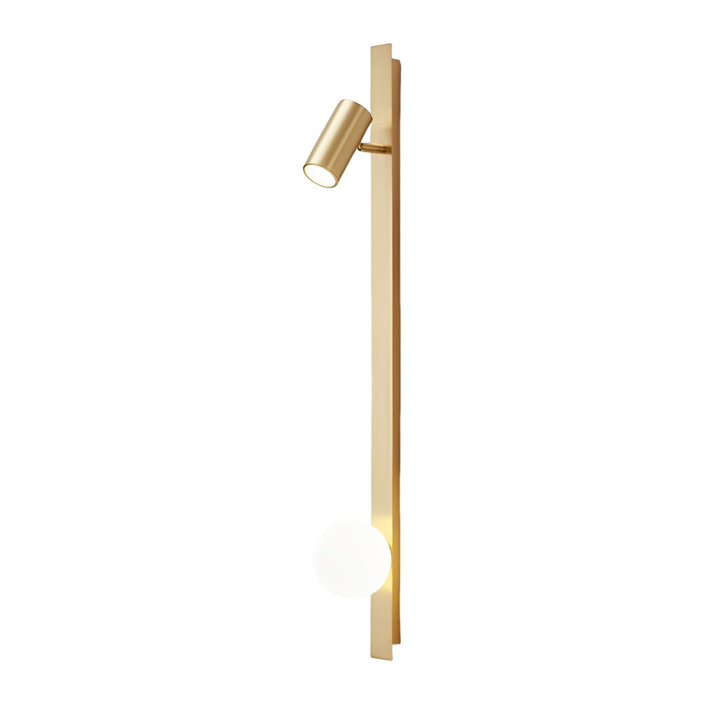 Modern Black and Gold LED Linear Wall Lamp with Dimmable Spotlight for Living Room