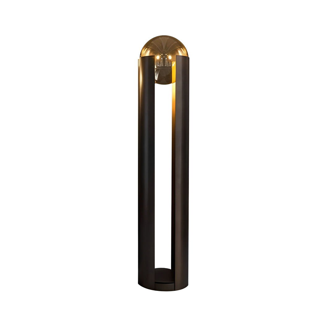 9.8-Inch Amber Glass Ball Shade & Black Softwing Floor Lamp for Living Room