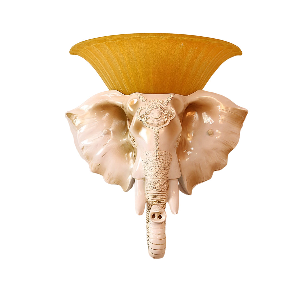 Luxury Cartoon Elephant Resin Wall Sconce Lighting for Kids' Rooms