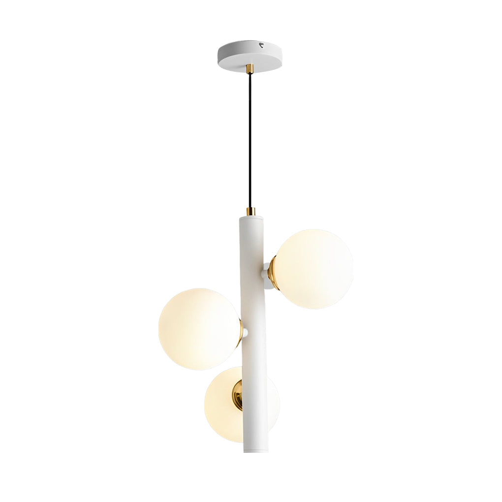 Nordic Style LED Chandelier with 3 Glass Balls for Dining Room Decor