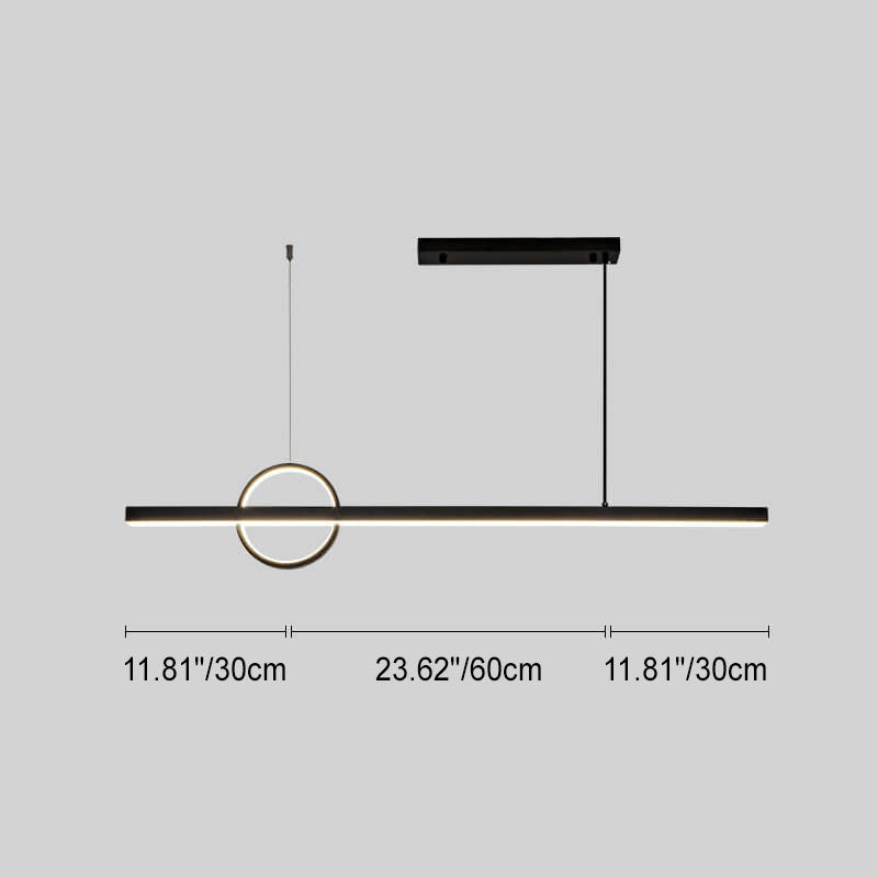 Copper Minimalist LED Chandelier with Circle Design for Modern Living Room