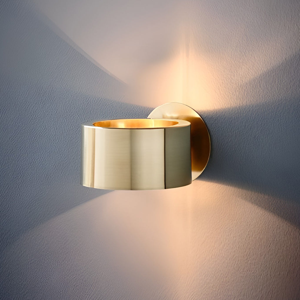 Gold Nordic Circular Up and Down Wall Lamp Sconce for Living Room
