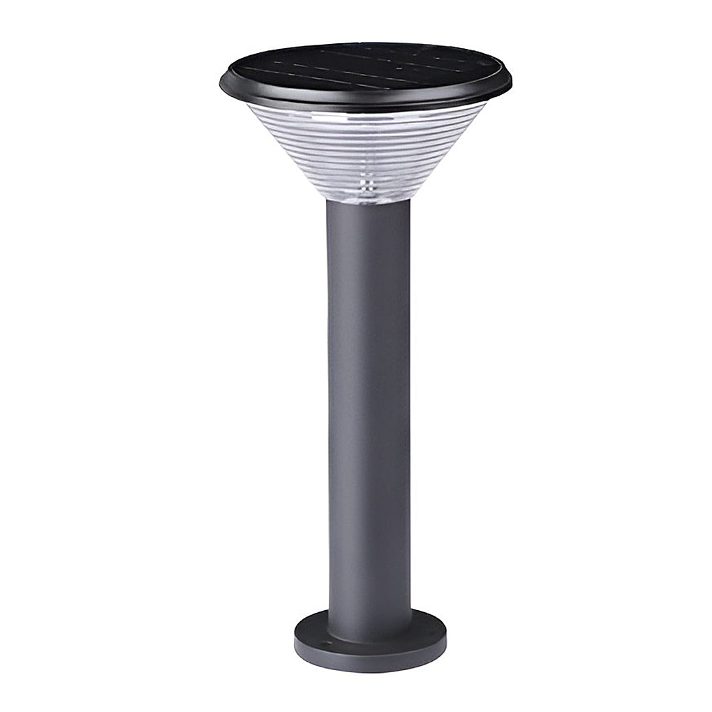 Sleek Black Cylindrical Solar LED Pathway Light for Outdoor Gardens