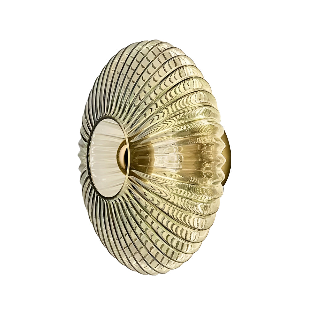 Round Striped Glass LED Wall Sconce Light Fixture for Modern Interiors