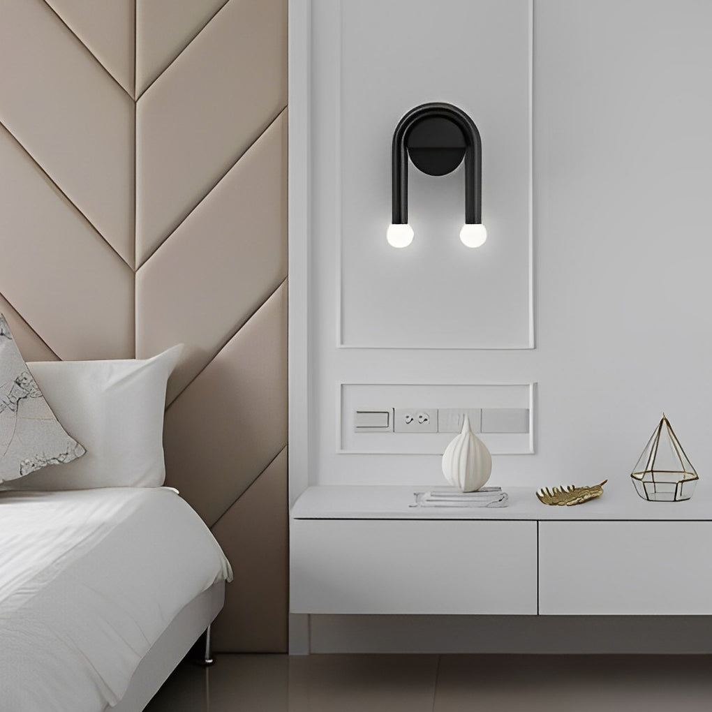Black Nordic Wall Sconces - Stylish 2-Light Decorative Fixture for Hallway