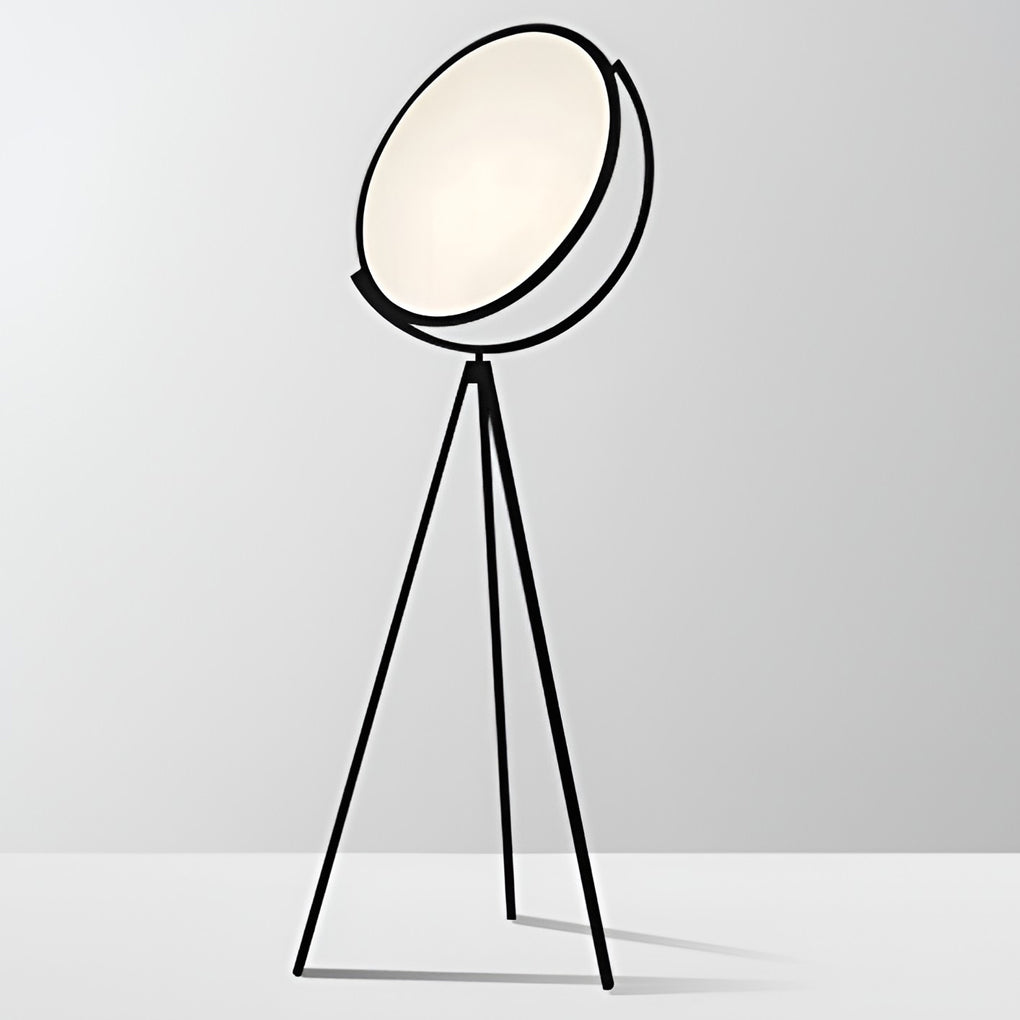 Contemporary Black Metal Rotating LED Tripod Floor Lamp for Living Room
