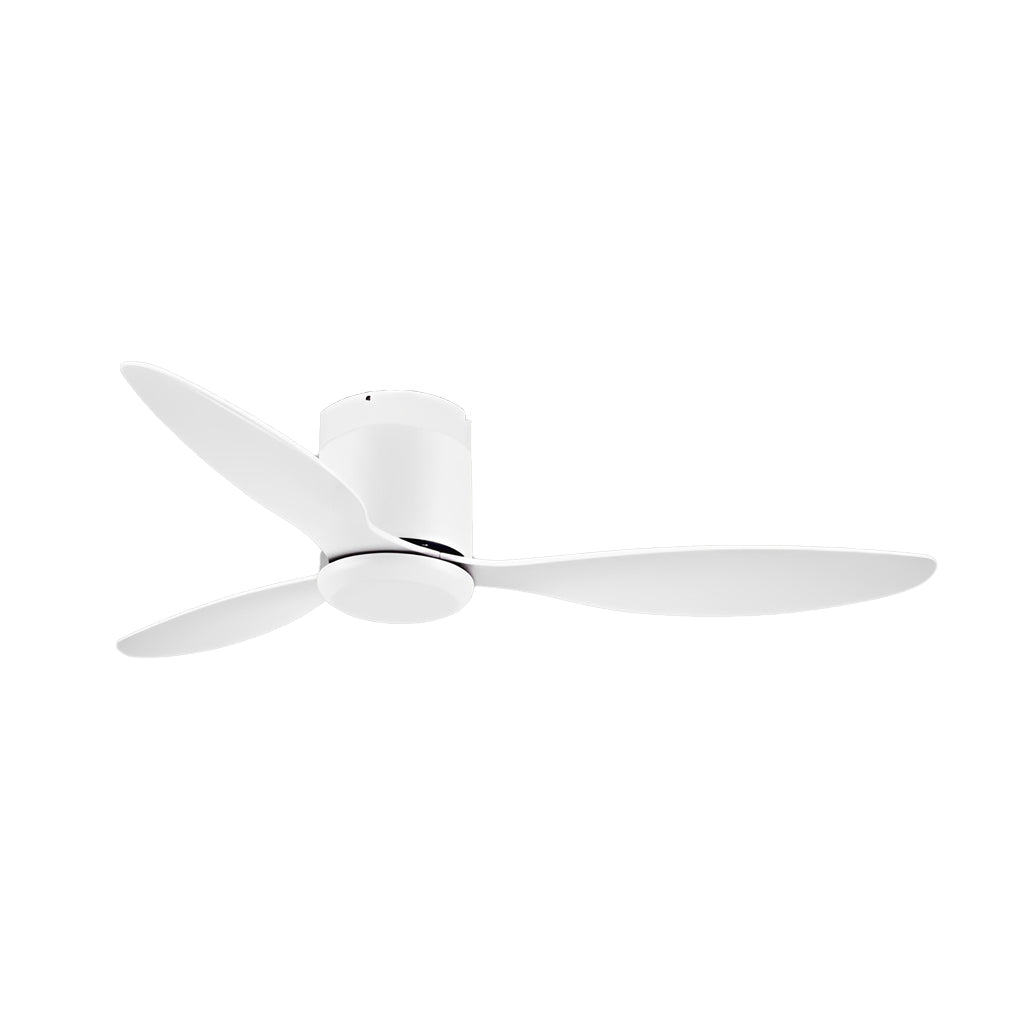 Modern White Ceiling Fan with 3 Blades, LED Lights, and Remote for Living Room