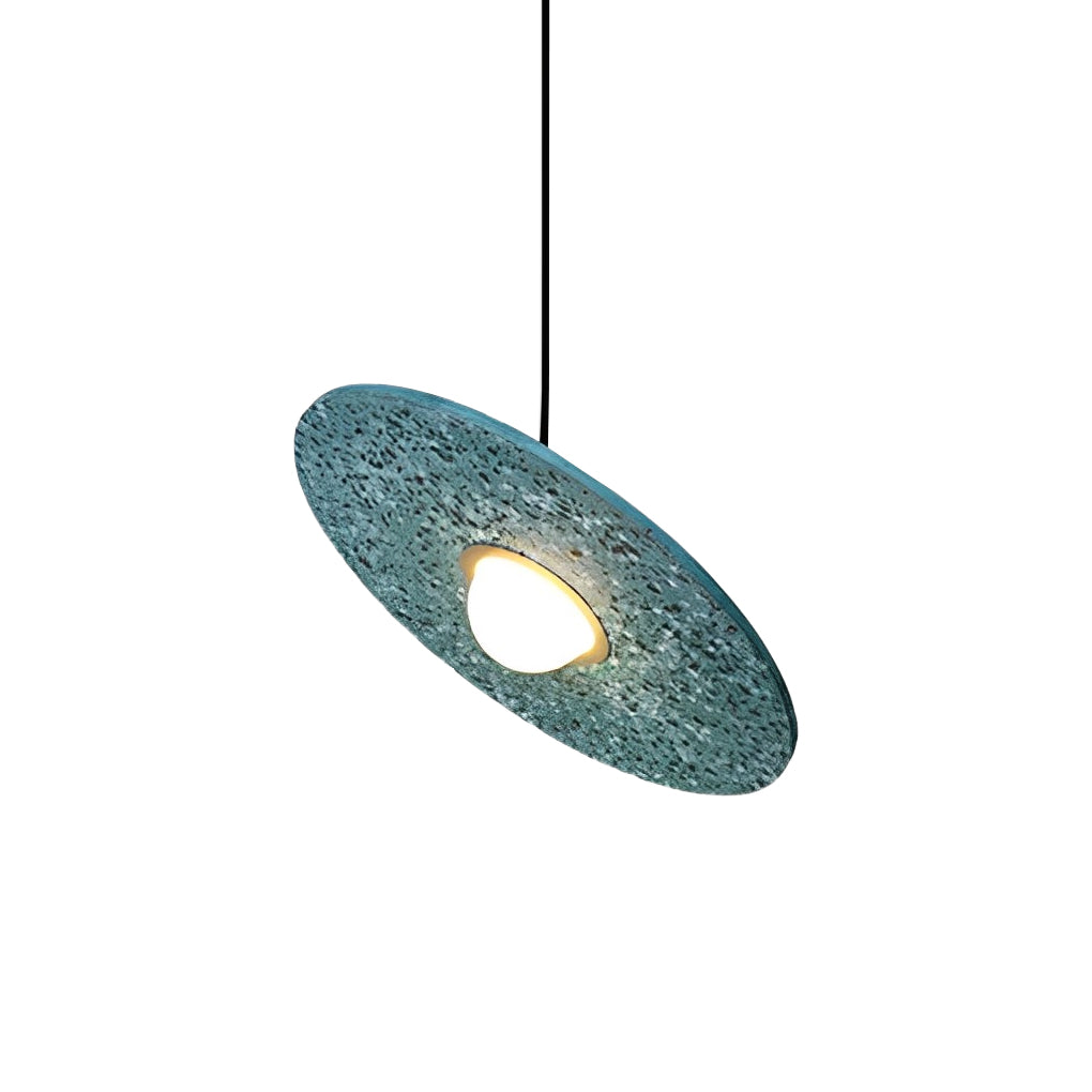 Colorful Round Terrazzo Glass LED Pendant Light Fixture for Modern Spaces