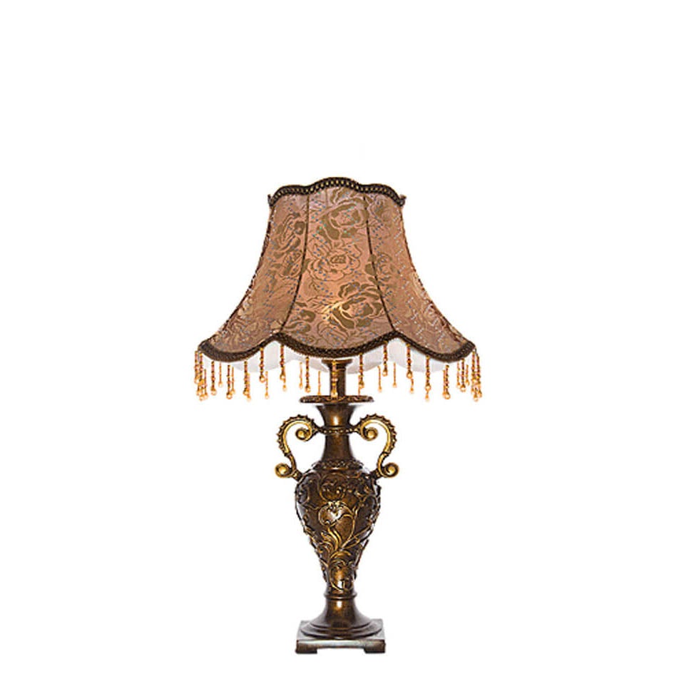 Antique European Vintage 1-Light Fabric Table Lamp for Cozy Living Room