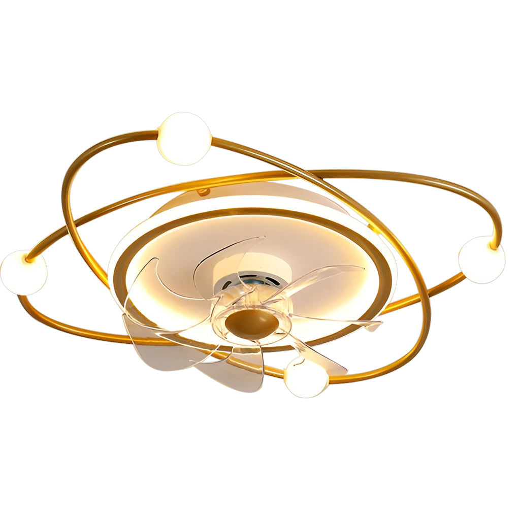 Nordic Style Dimmable LED Ceiling Fan Light in Elegant White Finish