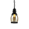 Vintage Brown Glass Industrial Pendant Light Fixture for Dining Room