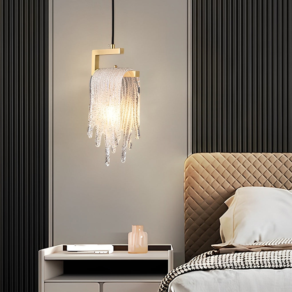 Artisan Copper & Glass LED Pendant Light Fixture for Modern Home Decor