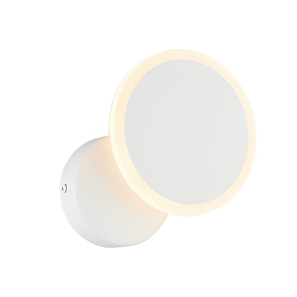Modern White Acrylic Round Rotatable LED Wall Sconce for Living Room