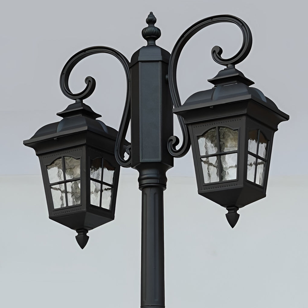 Elegant Waterproof Black Metal European-Style Outdoor Light Post
