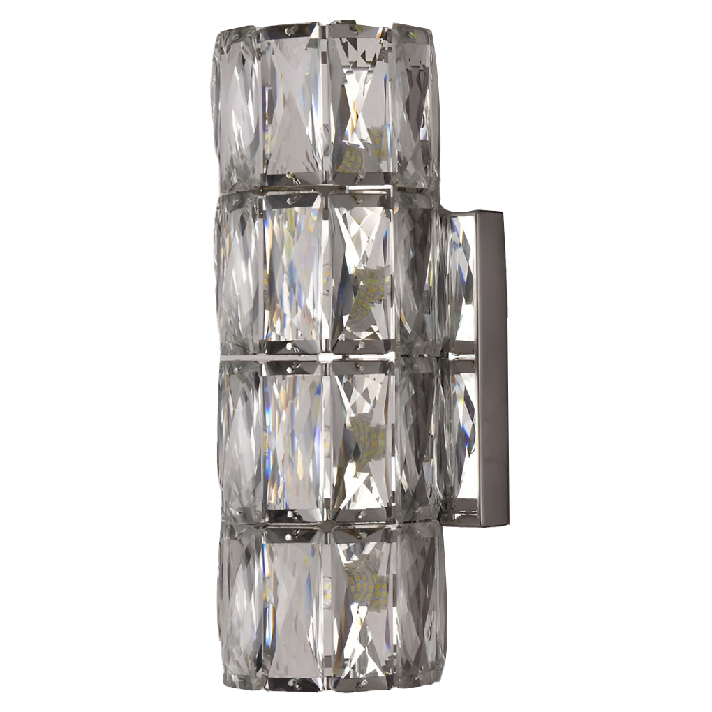 Modern Crystal Cylinder LED Wall Sconce Light Fixture for Living Room
