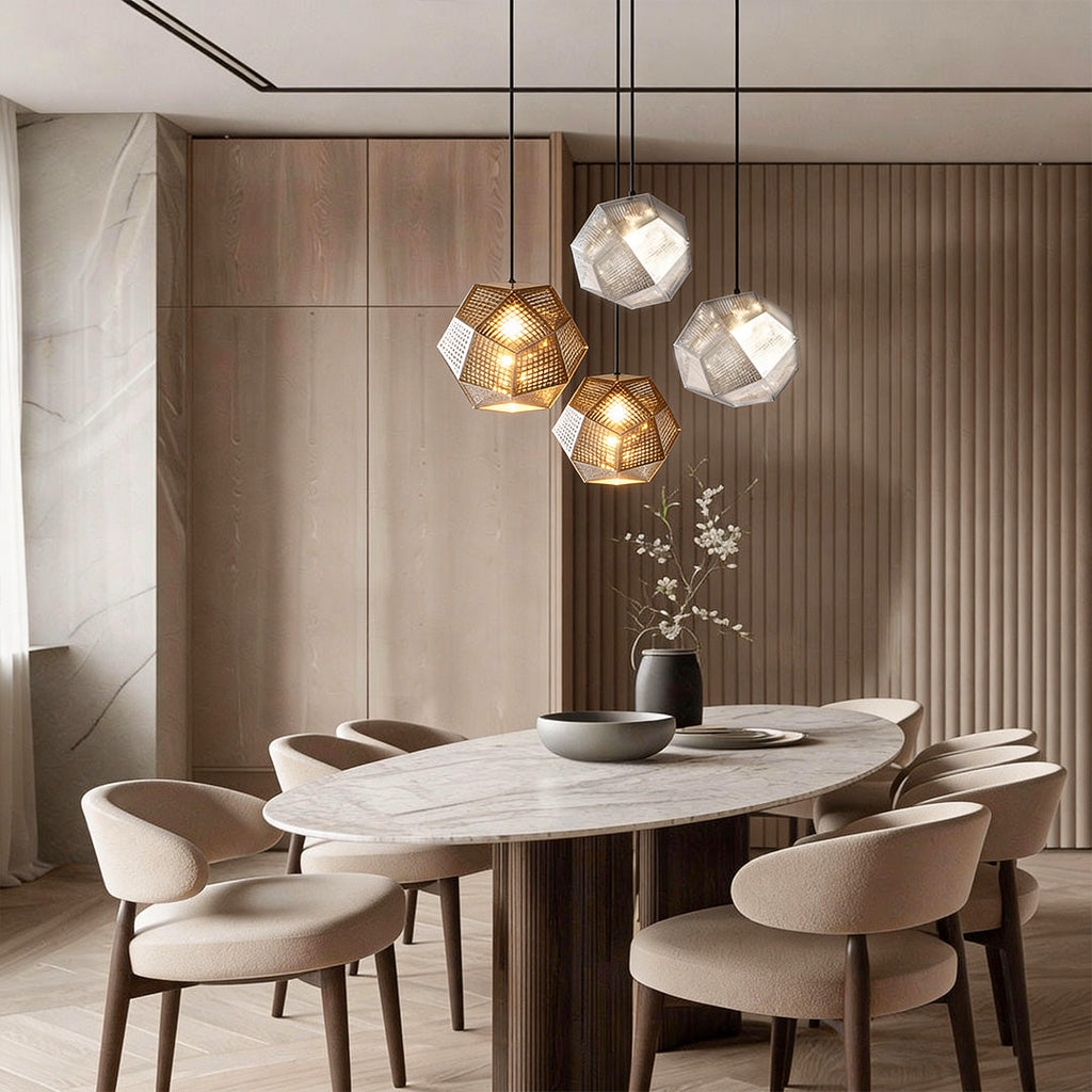 Stylish Black Metal Geometric Pendant Light for Modern Living Spaces