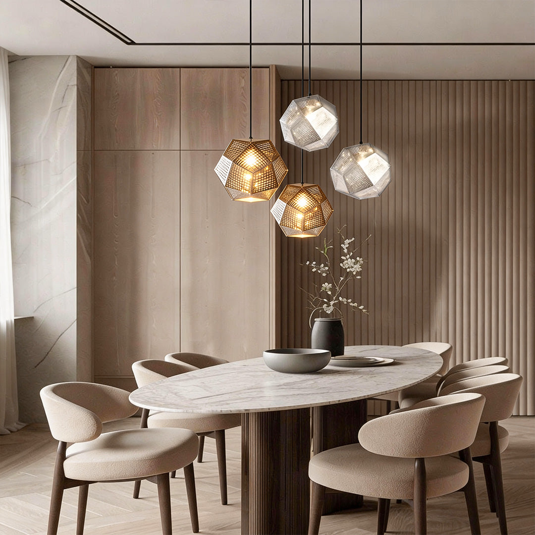 Stylish Black Metal Geometric Pendant Light for Modern Living Spaces
