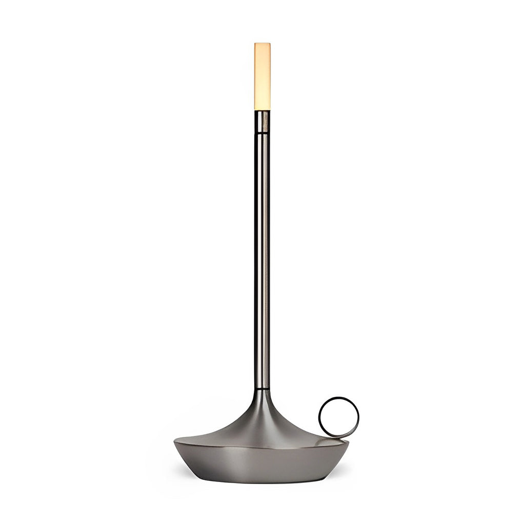 Minimalist White Cordless LED Candle Wick Table Lamp for Home Decor