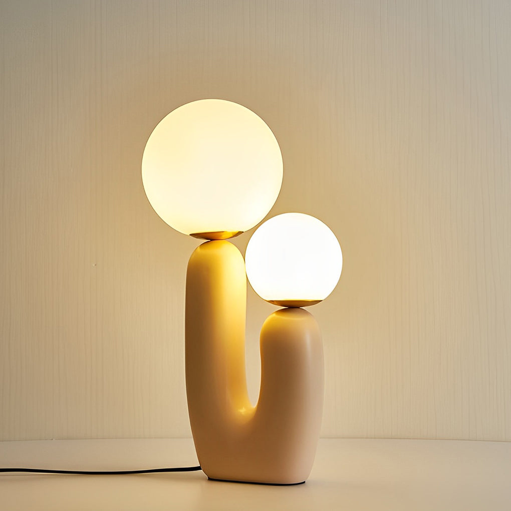 Beige Cactus LED Table Lamp – Modern Accent Lighting for Living Room