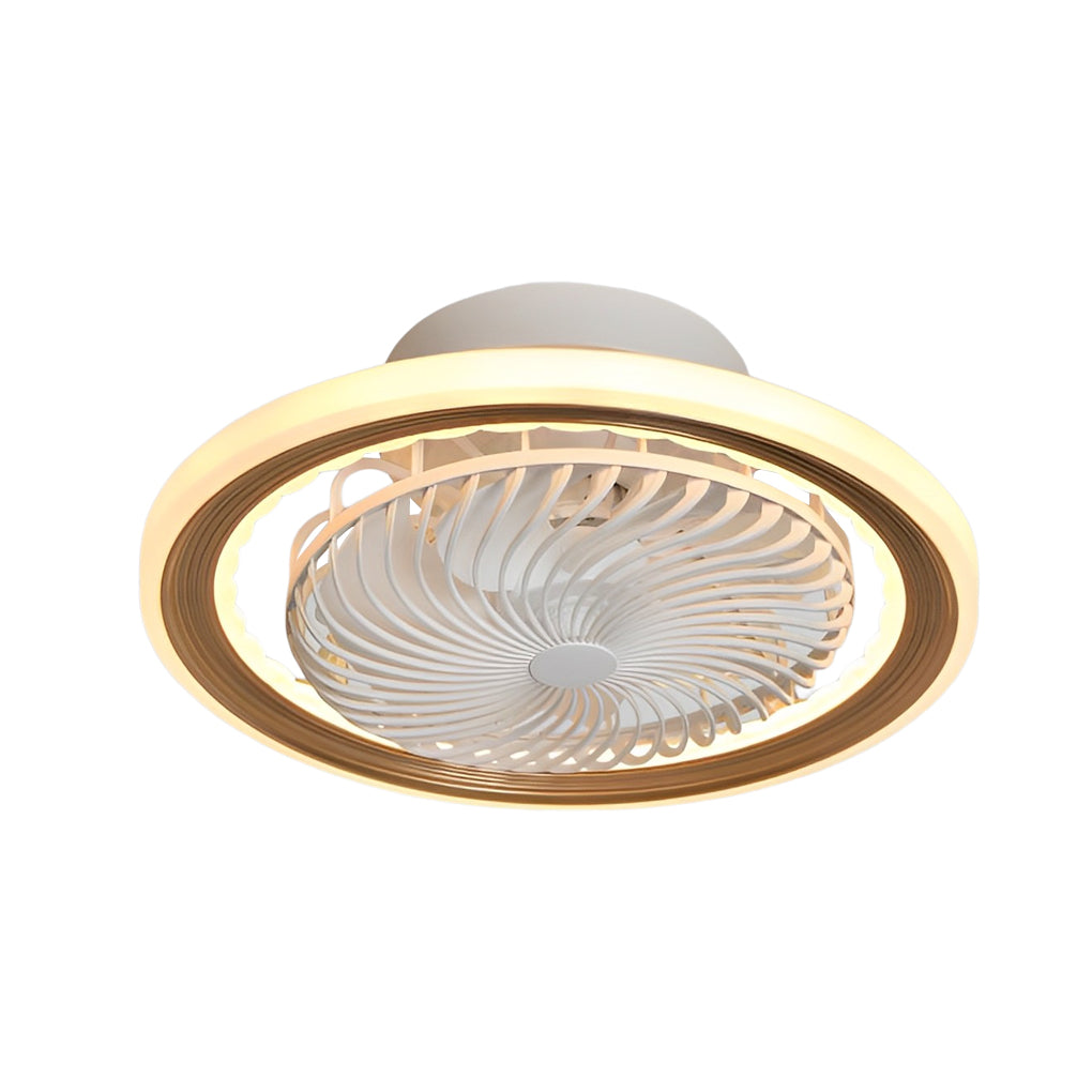 Stylish Bladeless LED Ceiling Fan with Round Mute Timing, 3-Step Dimming