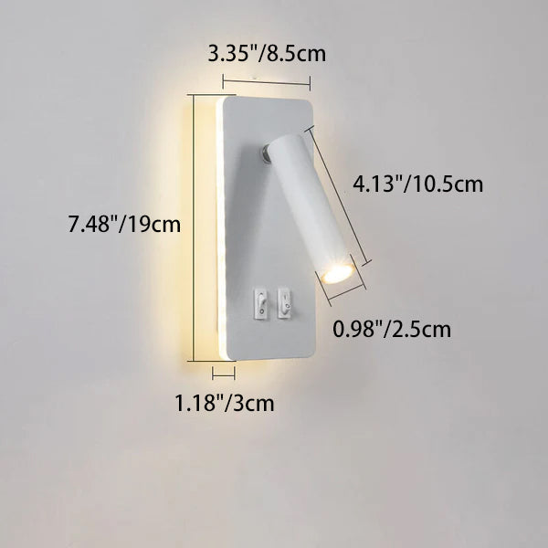 Rustic Black Iron Rotatable LED Square Wall Sconce for Living Room & Bedroom