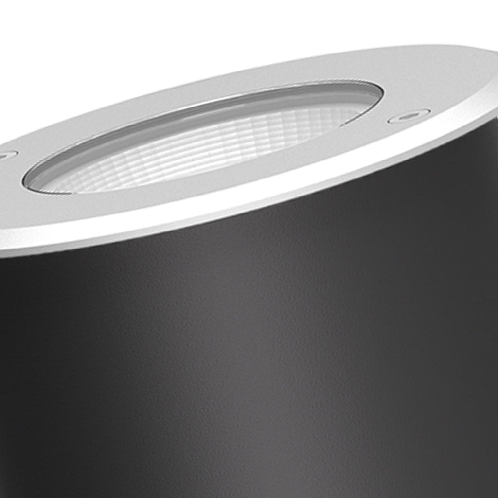 Sleek Minimalist White LED In-Ground Lights for Outdoor Garden Pathways